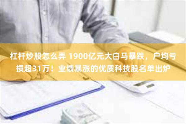 杠杆炒股怎么弄 1900亿元大白马暴跌，户均亏损超31万！业绩暴涨的优质科技股名单出炉