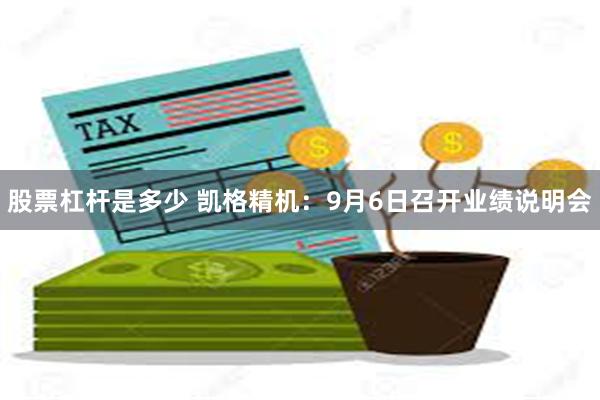 股票杠杆是多少 凯格精机：9月6日召开业绩说明会