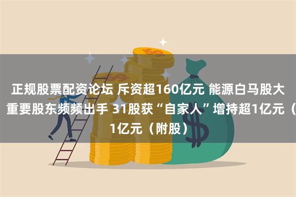 正规股票配资论坛 斥资超160亿元 能源白马股大动作！重要股东频频出手 31股获“自家人”增持超1亿元（附股）