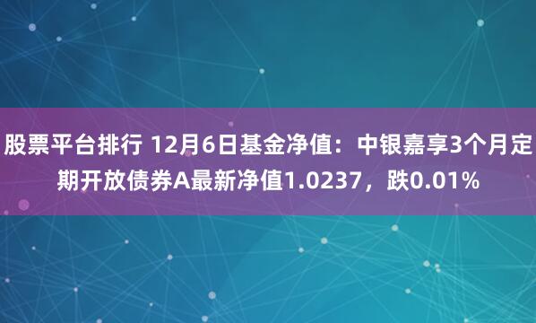 股票平台排行 12月6日基金净值：中银嘉享3个月定期开放债券A最新净值1.0237，跌0.01%