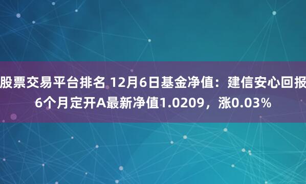 股票交易平台排名 12月6日基金净值：建信安心回报6个月定开A最新净值1.0209，涨0.03%