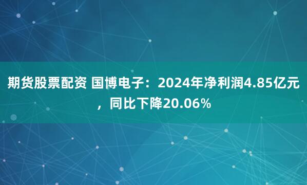 期货股票配资 国博电子：2024年净利润4.85亿元，同比下降20.06%